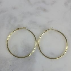 Classic 18k Gold Plated Hoop Earrings 