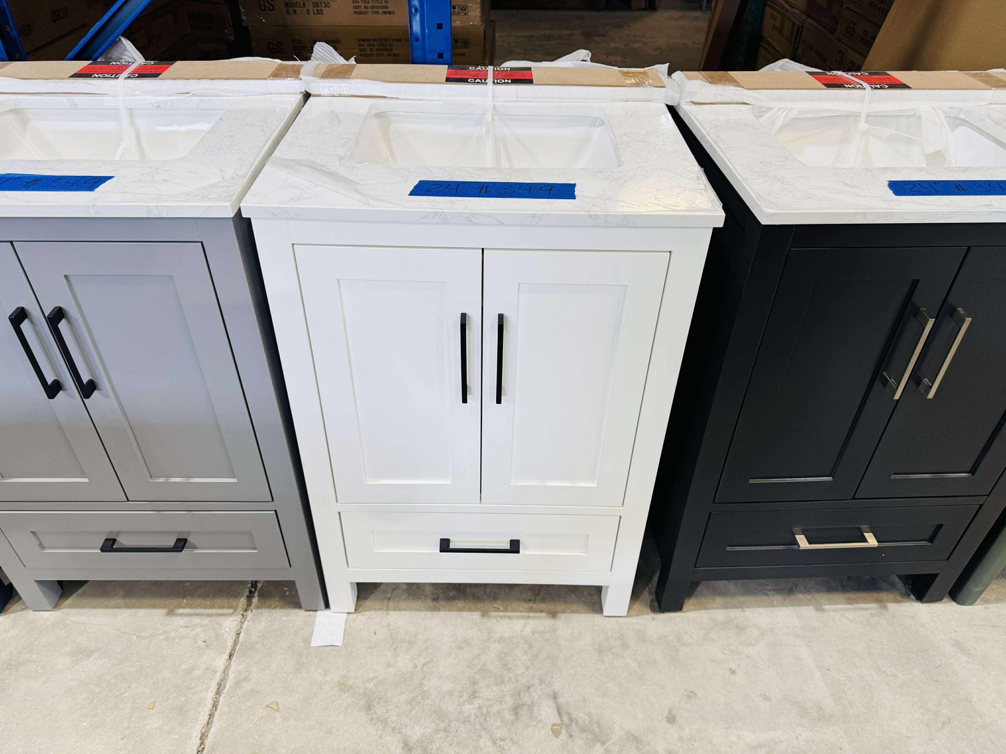 24 in Single Sink Bath Vanity in White with Vanity Top in White $349