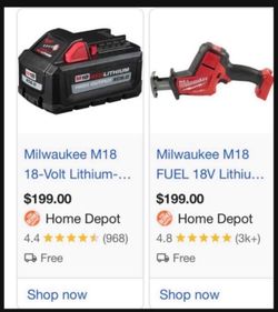 Milwaukee Hackzall + 6ah battery