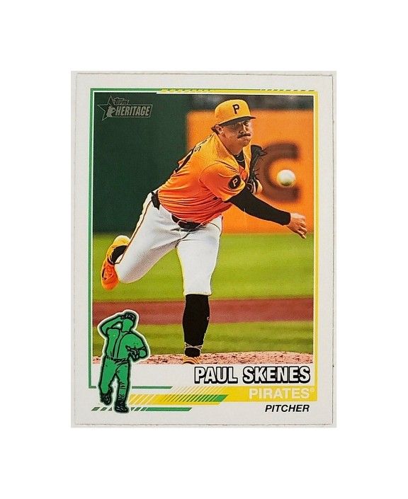 PAUL SKENES SP "1976 REDEFINED" 2025 TOPPS HERITAGE #76R-7, PITTSBURGH PIRATES!