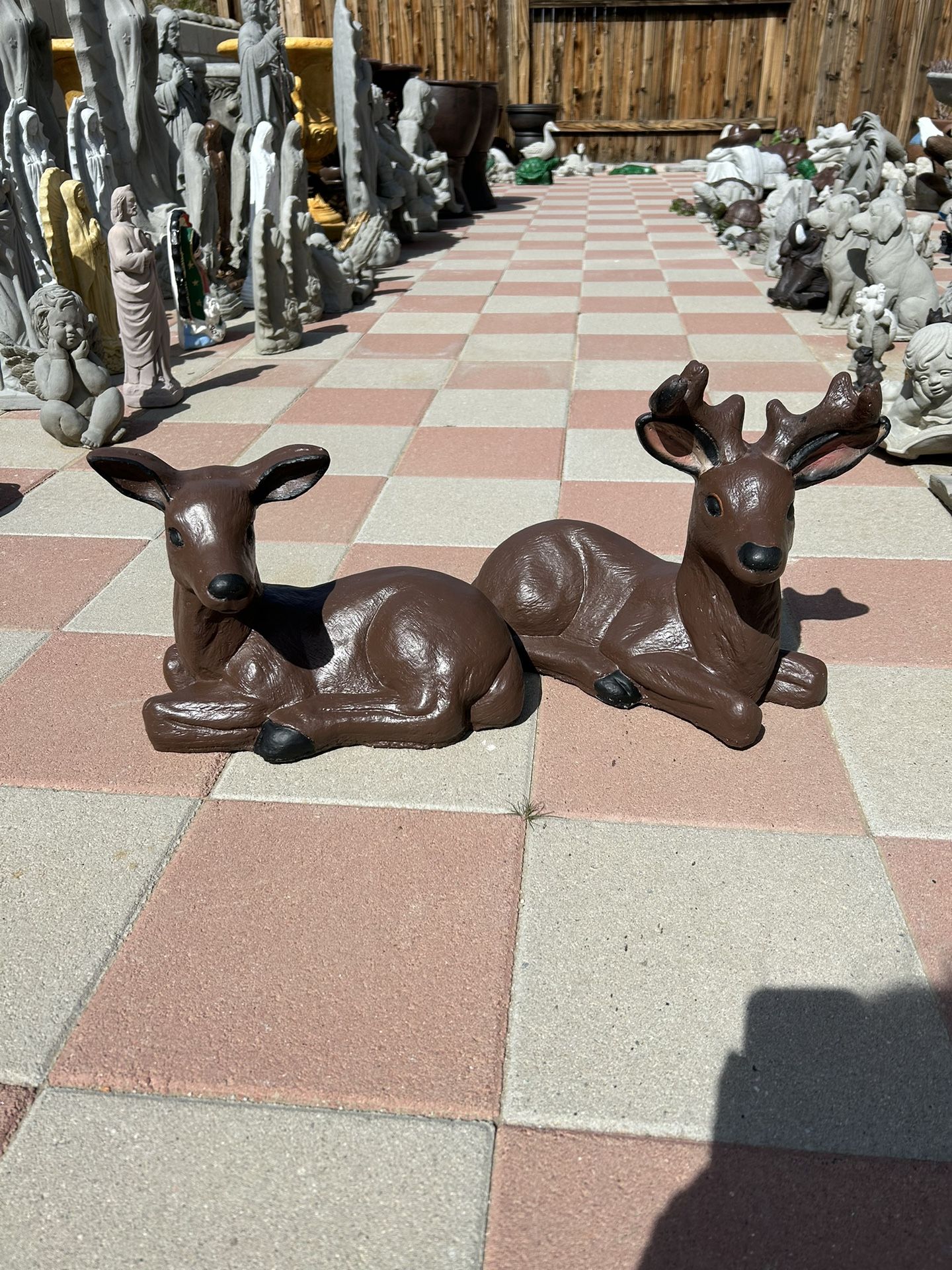 New Set Of Deers Made Out Of Cement Perfect Gift