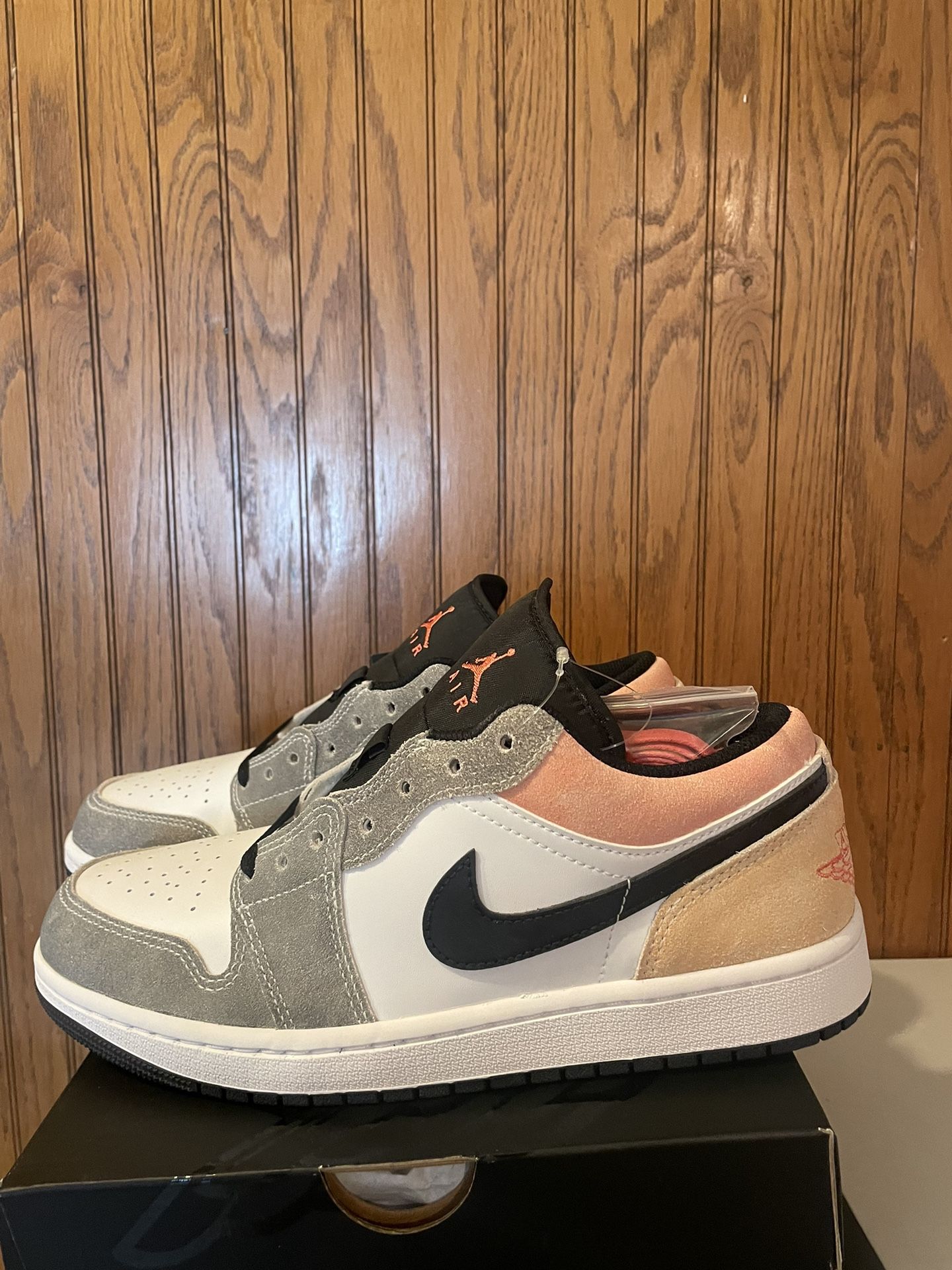 Nike Air Jordan 1 Low SE Shoes Flight Club Gray Orange DX4334 008 Men's NEW