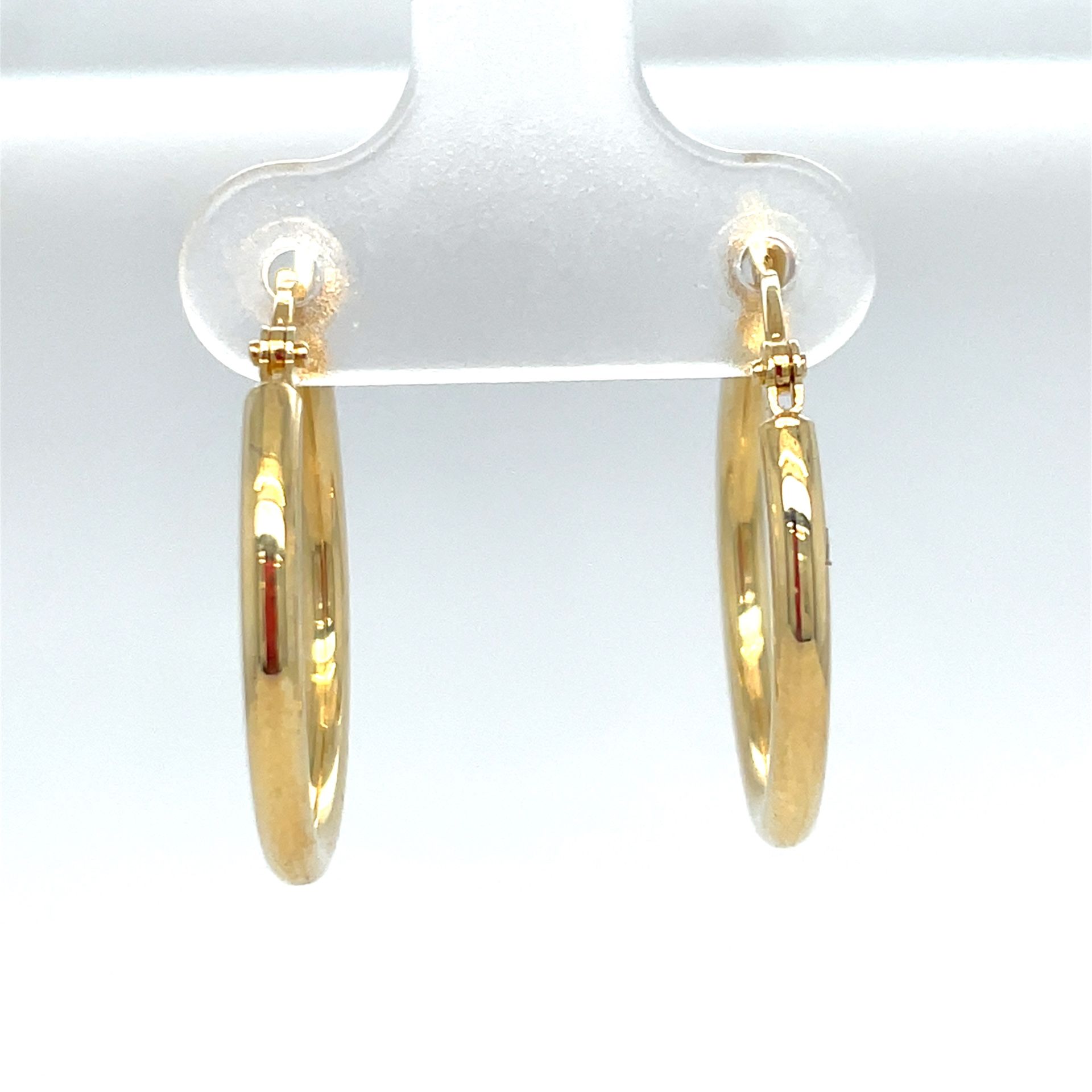 14KT Yellow Gold Small Wide Hoop Earrings 2.50g 182708/6