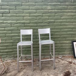 4 Silver Bar Stools