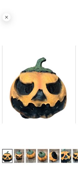 Dark Pumpkin Adult Latex Head Mask Creepy Evil jack-o'-lantern