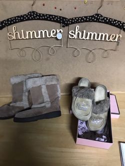 Woman’s-UGG& Juicy couture slippers,2 shimmer hangers
