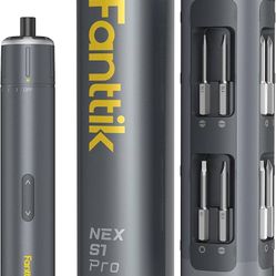 S1 Pro 3.7V Electric Screwdriver, Cordless Screwdriver, 16 S2 Metal Bits, 3 Torque Settings, Max 6 N.m, 2000mAh Battery, LED Light, 1/4''Hex, Idea Too