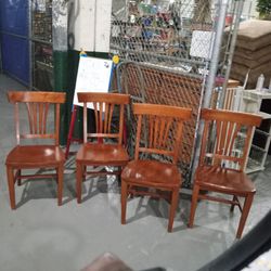 Four WoodDining Room Chairs No Table