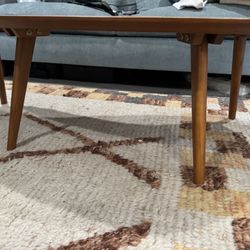 Amoeba Shaped Walnut Wood Coffee Table