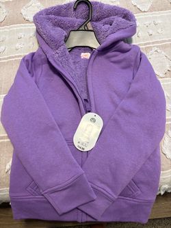 Wonder Nation Kids Purple Sherpa-Lined Zip Hoodie