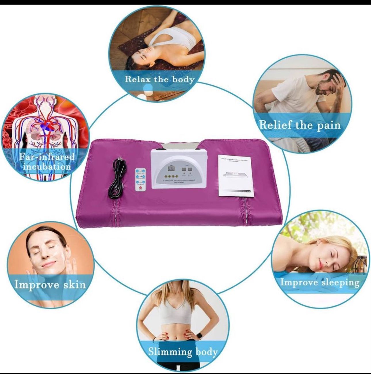 Wellness Combo Infrared Sauna Blanket+Vibration Massage Heating Pad! MOVE-OUT SALE! ALL much GO!