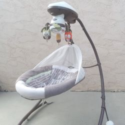 Fisher-Price Baby Swing Features Adjustable Speeds, Music, Nature Sounds with Side-to-Side or Head-to-Toe Swinging Motions - A/C Power Plug Included
