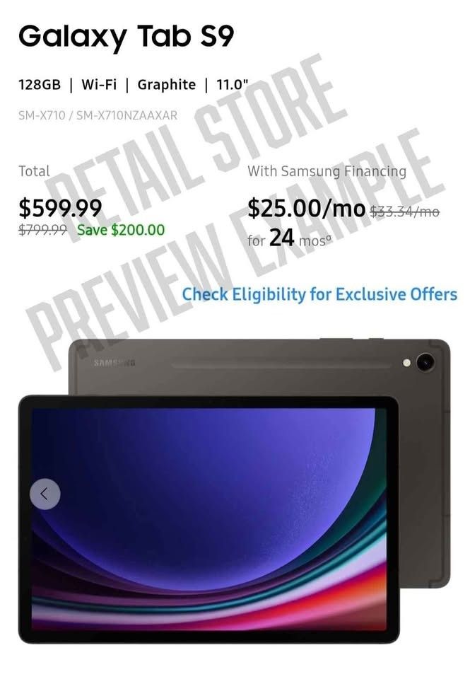 Galaxy tab 9 Mint condition $460 OBO