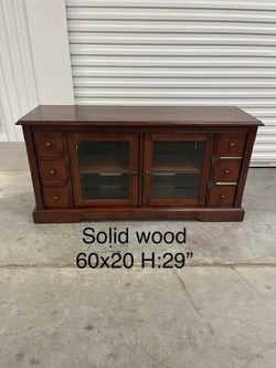Antique solid wood entertainment center tv stand aquarium stand