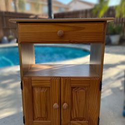 Wood Storage Cabinet On Wheels