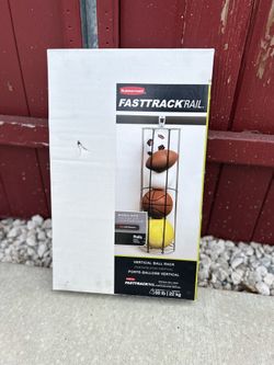 Brand New Rubbermaid Fast track Rail  Vertical Ball Rack 