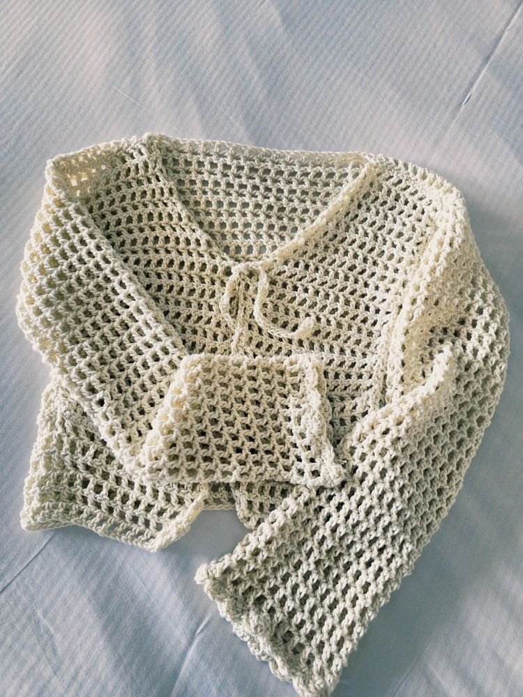 Summer Lace Crochet Cardigan XS