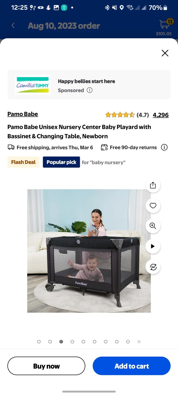 portable baby bassinet/playpen