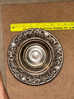 Silver Repousse Rose Decorative Dish