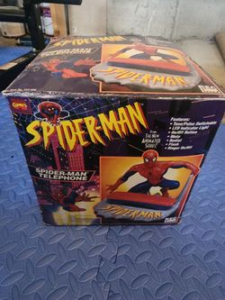 vintage 1994 Marvel Spider-Man: The Animated Series Telephone (Model SST-200) in its original box