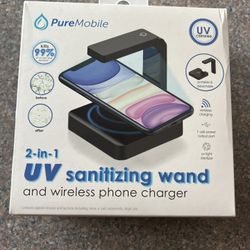 Vivitar Pure Mobile 2-in-1 UV Sanitizng Wand and Wireless Phone Charger