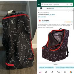 J.L. Childress Disney Baby Ultimate PREMIUM Backpack Padded Car Seat Travel Bag