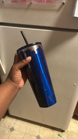 Starbucks Blue Chrome Tumbler with Straw