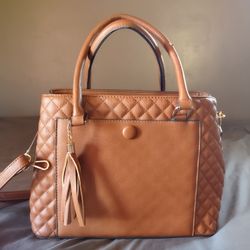 Unbranded Tan Colored Tote Purse w Adjustable Strap/Medium Size 