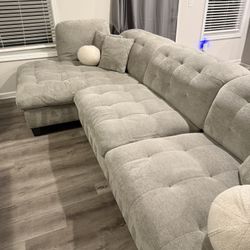 Reclining Grey Couch ONLY HAD 6 Months (Open To Negotiation)