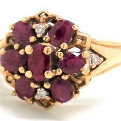 Ladies Ruby/10K Gold Birthstone Ring