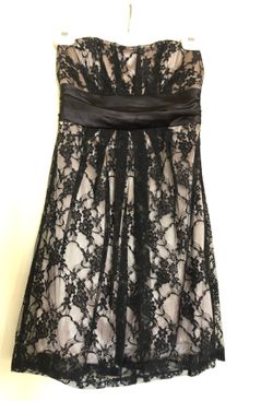Strapless Lace Black Dress