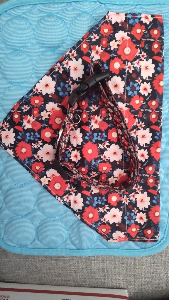 Floral Dog Collar and Bandana Set