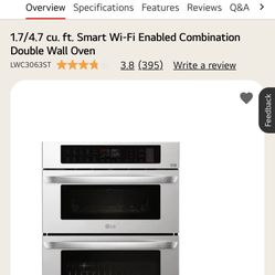 BRAND NEW!!! LG 1.7/4.7 cu. ft. Smart Wi-Fi Enabled Combination Double Wall Oven & Microwave 