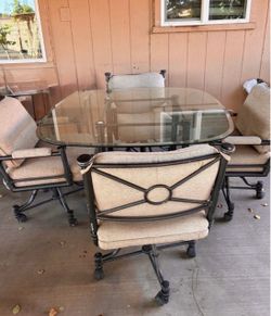 Glass patio set