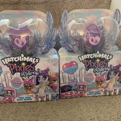 2 HATCHIMALS PIXIE RIDERS FIGURINE SET 