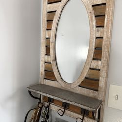 Mirror With Key Hanger 