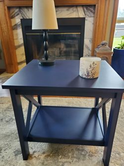 Refinished End Table - Navy Blue
