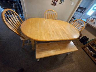 Wood Dining Table with Chairs and Bench