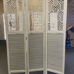 3 Panels Room Divider Cutout & Shutter 