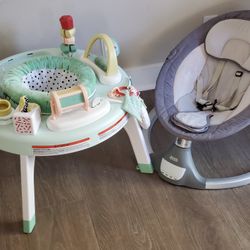 Fisher Price SnugaPuppy Activity Center Plus Nova Electric Motorized Infant Swing