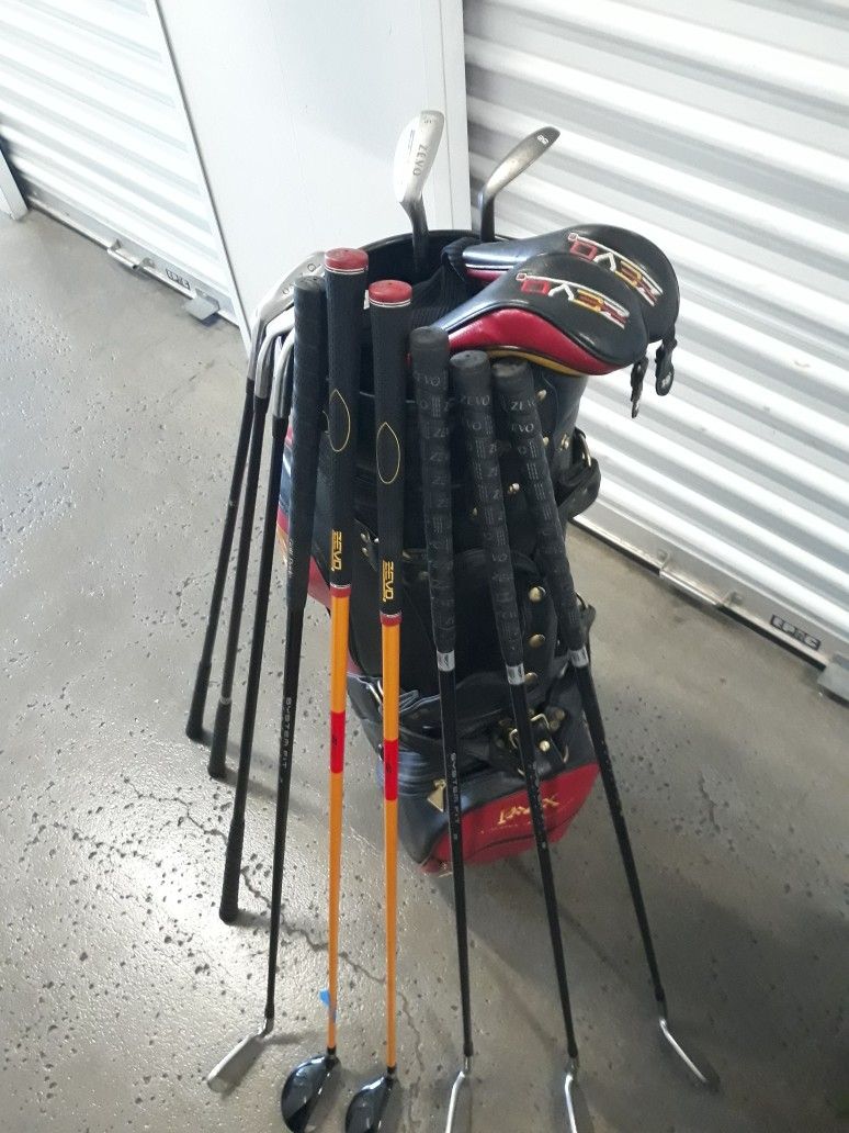 ZEVO Irons & Hybrids + Leather BagGOLF CLUB SET