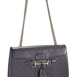 Brand New Gucci Gray Purple Grey Guccissima Patent Leather Emily Chain Shoulder Bag $850 !!!ACCEPTING OFFERS!!!