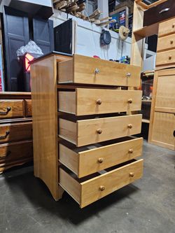 5-Drawer Solid Wood Tall Dresser