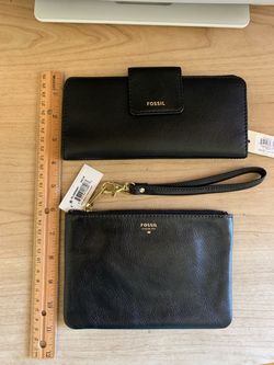 2 Fossil  New Leather Wallet & Wristlet