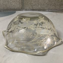 Antique Glass Bowl With Floral Design 