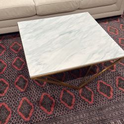White / Alabaster & Gold Coffee Table