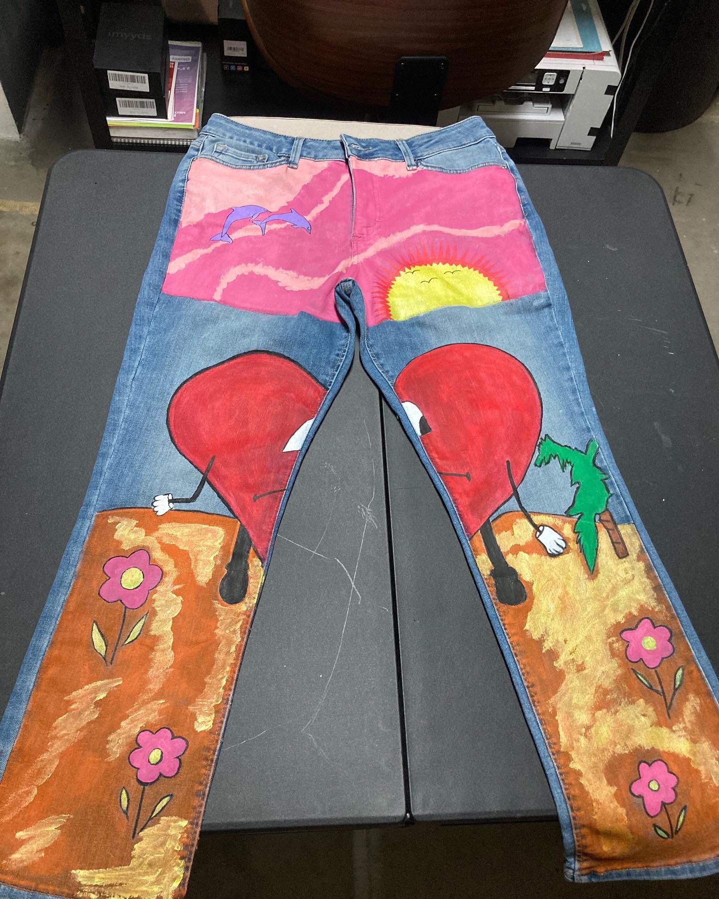 Custom Painted Denim Jeans (not for sale)