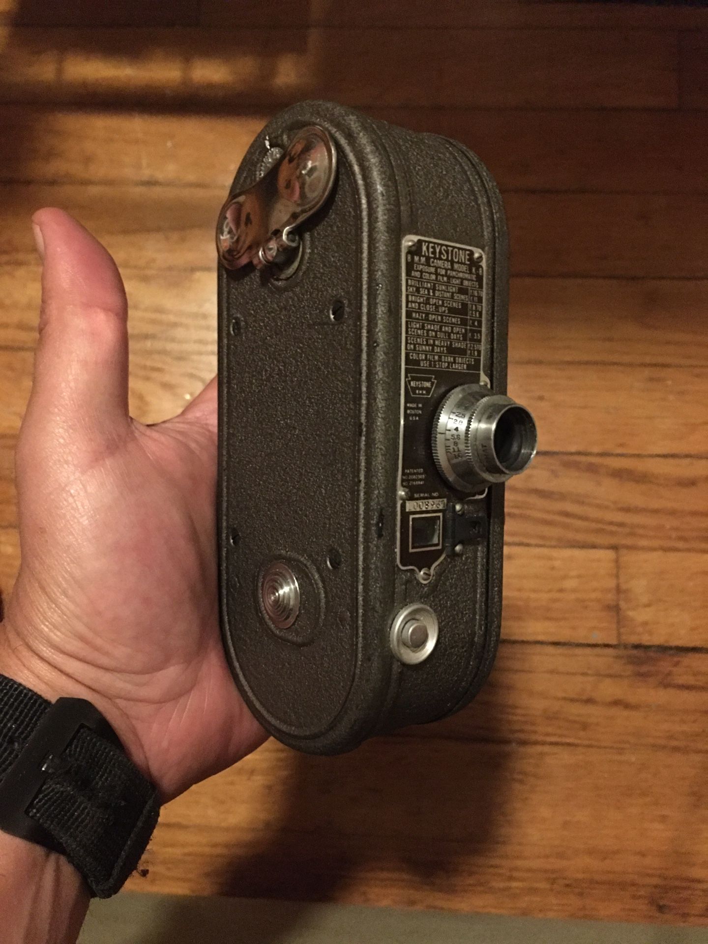 1936 Keystone K-8 8mm movie camera, spring loaded