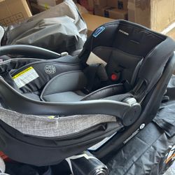 Graco Premier SnugRide SnugFit XT Infant Car Seat, Anti Rebound Bar for Extra Safety, SnugLock Easy Install, Privacy Drape, Storage Pocket, Baby Car S