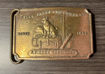 Tiffany & Co. Brass Belt Buckle Arizona Territory Cowboy Accessory London England 